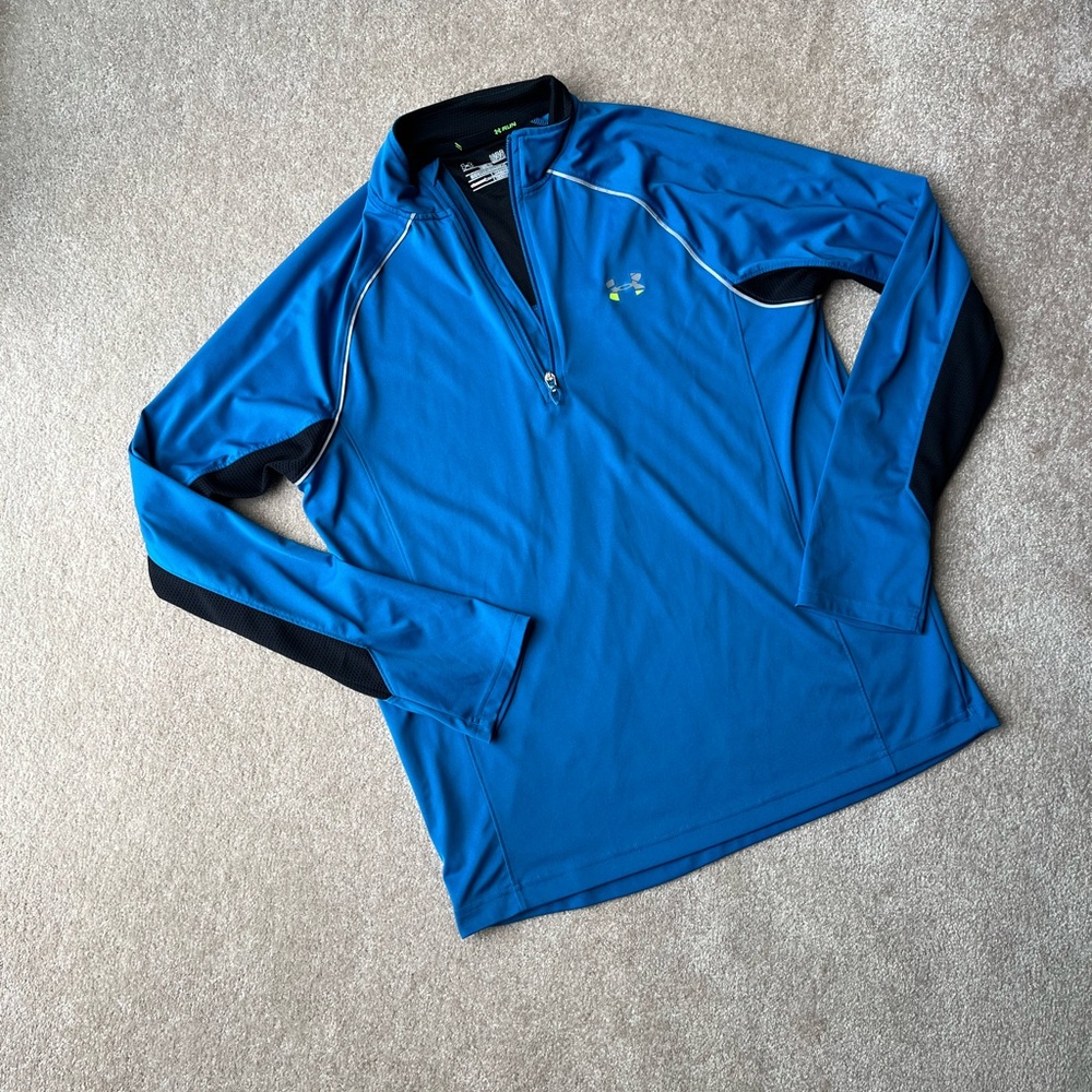 Under Armour Men’s Blue Run Quarter Zip Pullover Size Large